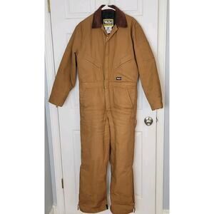 Walls Workwear Insulated Coveralls Mens Medium Brown Duck Canvas Quilted EUC